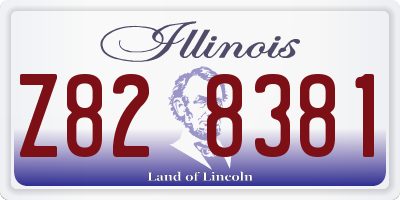 IL license plate Z828381