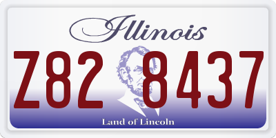 IL license plate Z828437