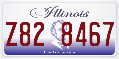 IL license plate Z828467