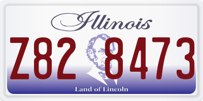 IL license plate Z828473