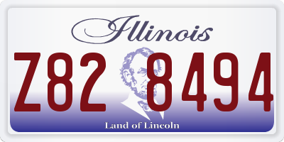 IL license plate Z828494