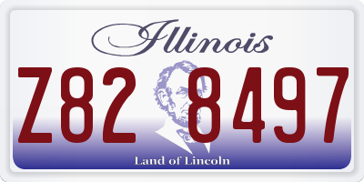 IL license plate Z828497