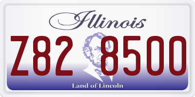IL license plate Z828500