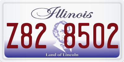 IL license plate Z828502