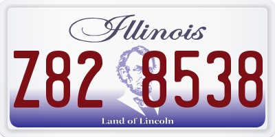 IL license plate Z828538