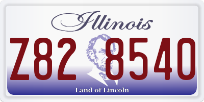 IL license plate Z828540