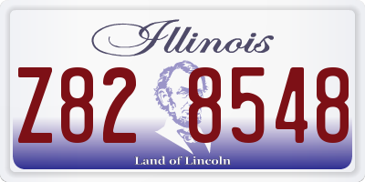 IL license plate Z828548