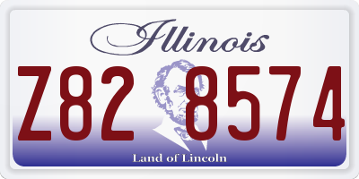 IL license plate Z828574