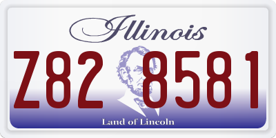 IL license plate Z828581