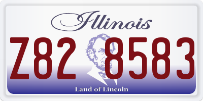 IL license plate Z828583