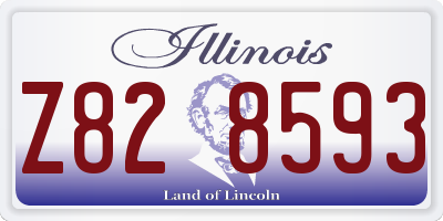 IL license plate Z828593