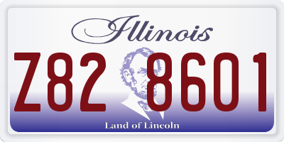 IL license plate Z828601