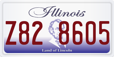 IL license plate Z828605