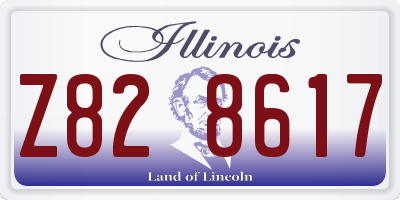 IL license plate Z828617