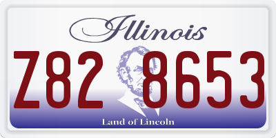 IL license plate Z828653