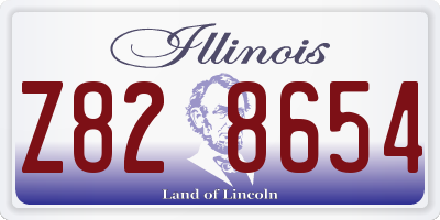IL license plate Z828654