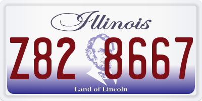 IL license plate Z828667
