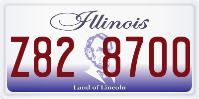 IL license plate Z828700
