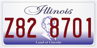 IL license plate Z828701
