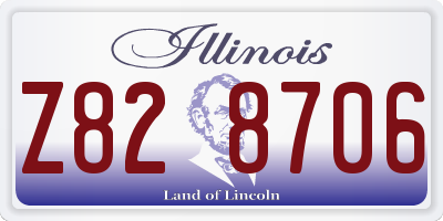 IL license plate Z828706
