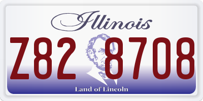 IL license plate Z828708