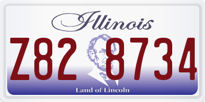 IL license plate Z828734