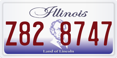 IL license plate Z828747