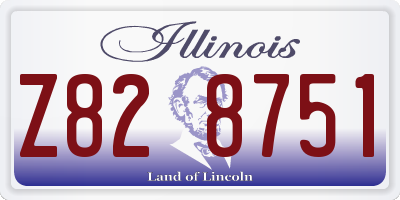 IL license plate Z828751