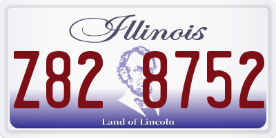 IL license plate Z828752