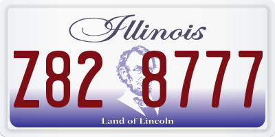 IL license plate Z828777