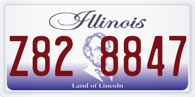 IL license plate Z828847