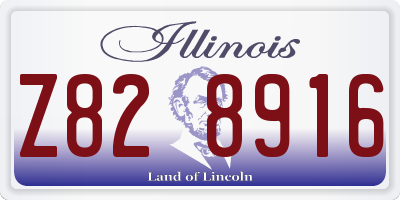 IL license plate Z828916
