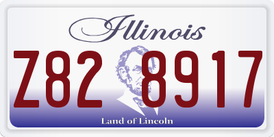 IL license plate Z828917