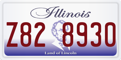 IL license plate Z828930