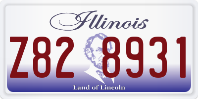 IL license plate Z828931