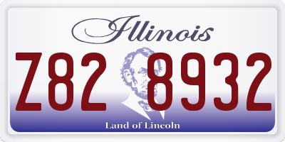 IL license plate Z828932