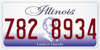 IL license plate Z828934