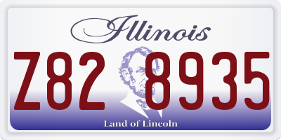 IL license plate Z828935