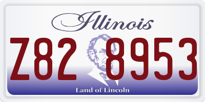 IL license plate Z828953