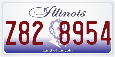 IL license plate Z828954