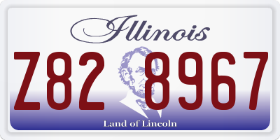 IL license plate Z828967