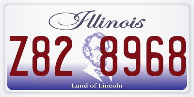 IL license plate Z828968