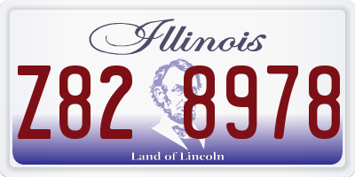 IL license plate Z828978