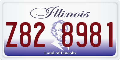 IL license plate Z828981