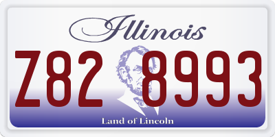 IL license plate Z828993