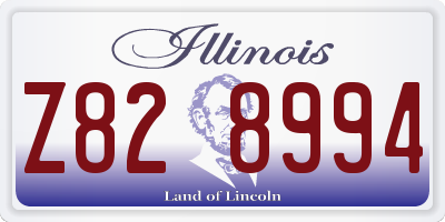 IL license plate Z828994