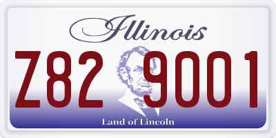IL license plate Z829001