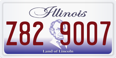 IL license plate Z829007