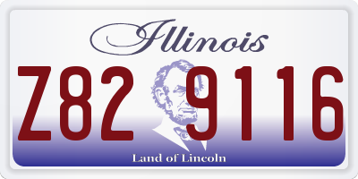 IL license plate Z829116