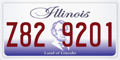 IL license plate Z829201